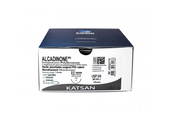 PDO USP 2 Шовный материал Полидиоксанон (ALCADINONE), нить с насечками, стерил.